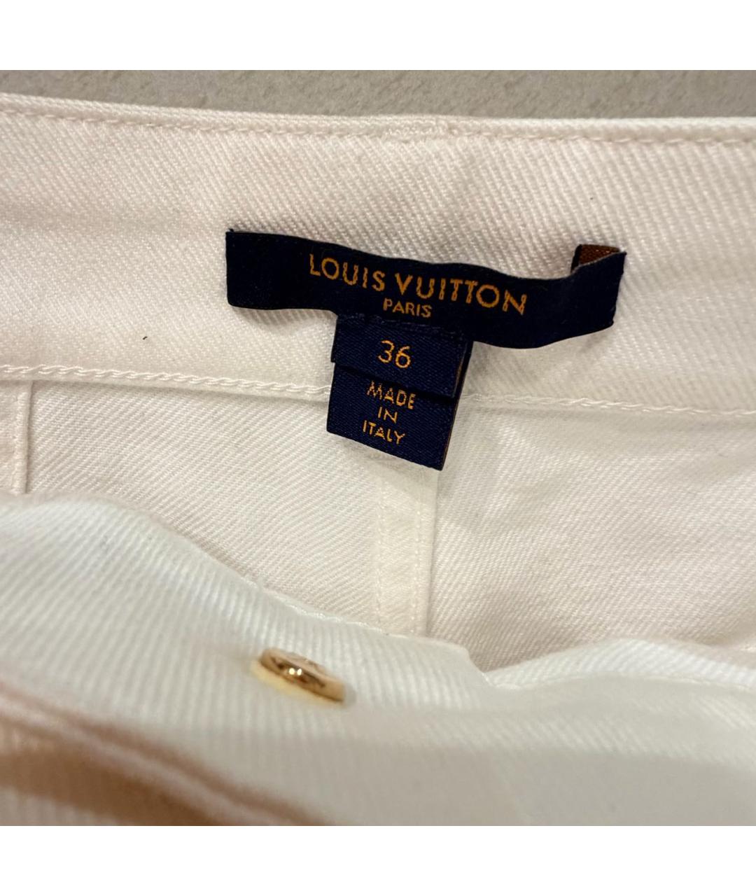 LOUIS VUITTON Белые хлопковые прямые джинсы, фото 3