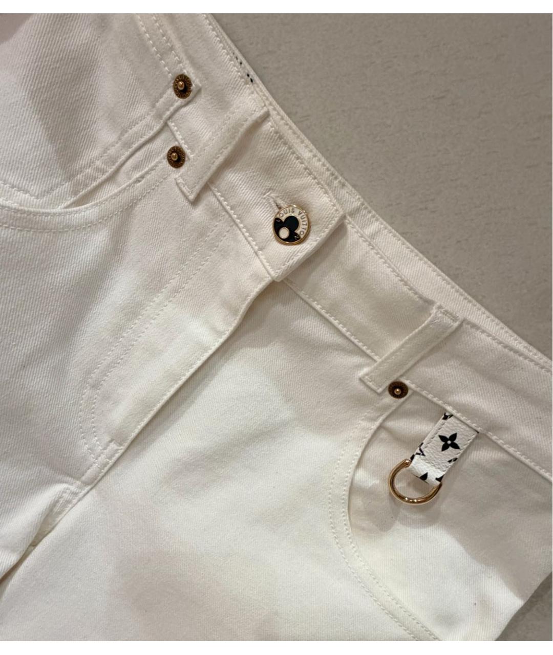 LOUIS VUITTON Белые хлопковые прямые джинсы, фото 4