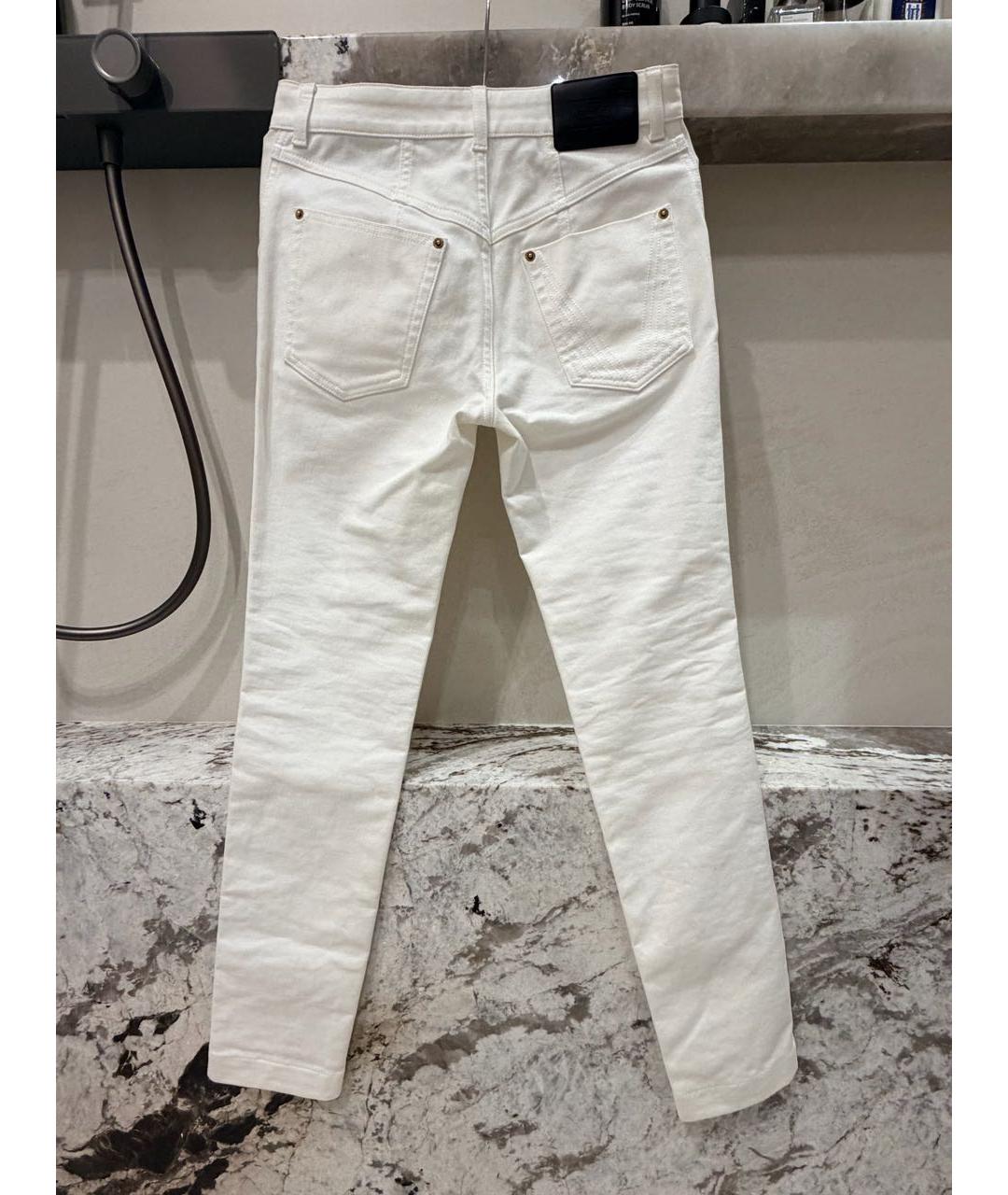 LOUIS VUITTON Белые хлопковые прямые джинсы, фото 2
