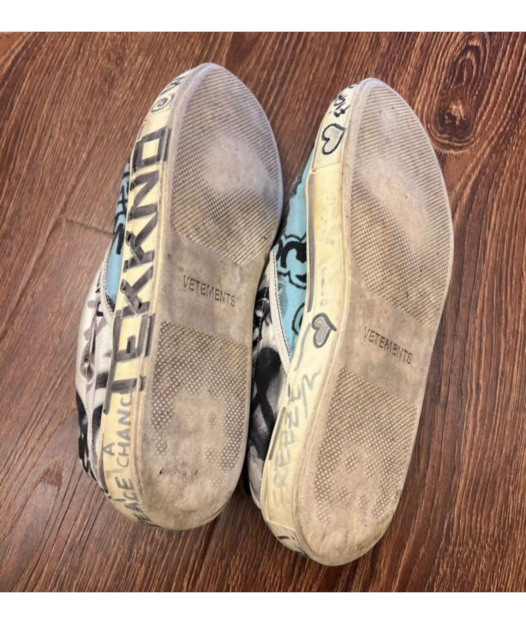 VETEMENTS Голубые кожаные слипоны, фото 6