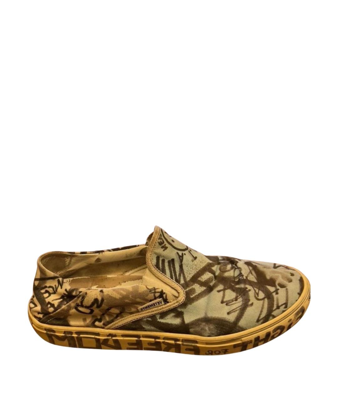 VETEMENTS Голубые кожаные слипоны, фото 1