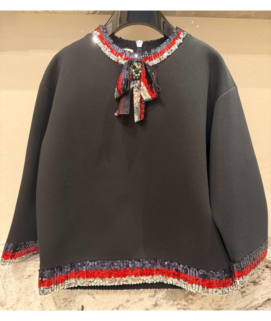 GUCCI Черный хлопковый джемпер / свитер, фото 5