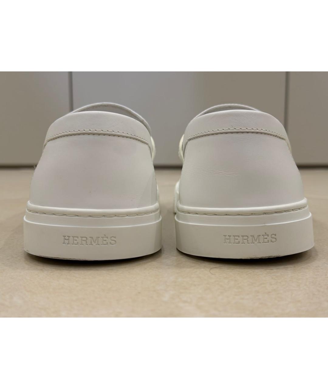 HERMES Белые кожаные лоферы, фото 4