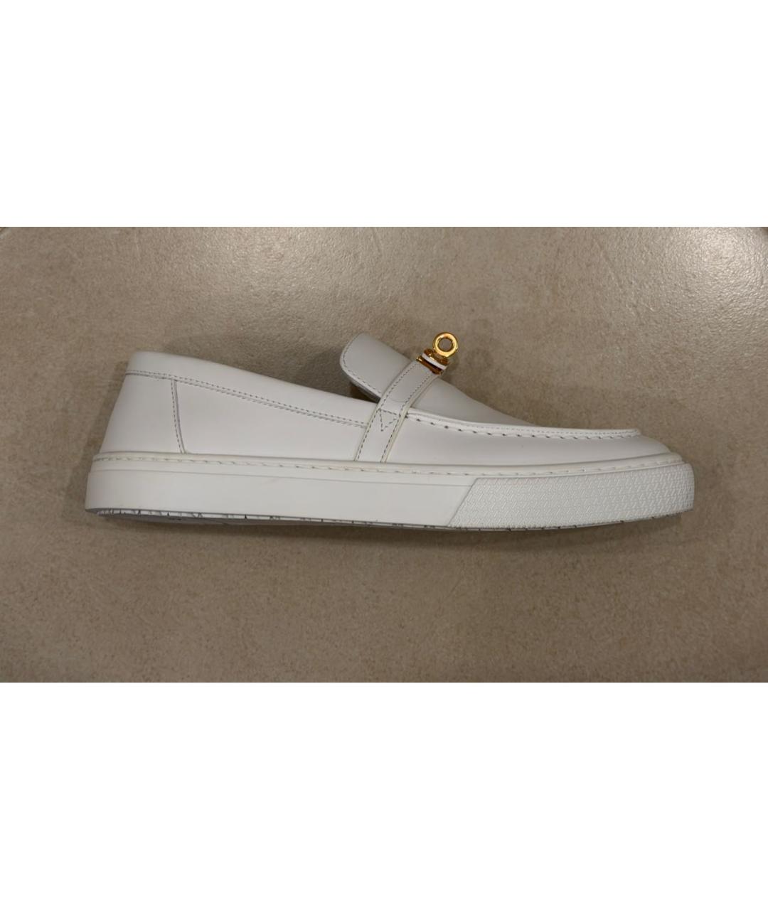 HERMES Белые кожаные лоферы, фото 6