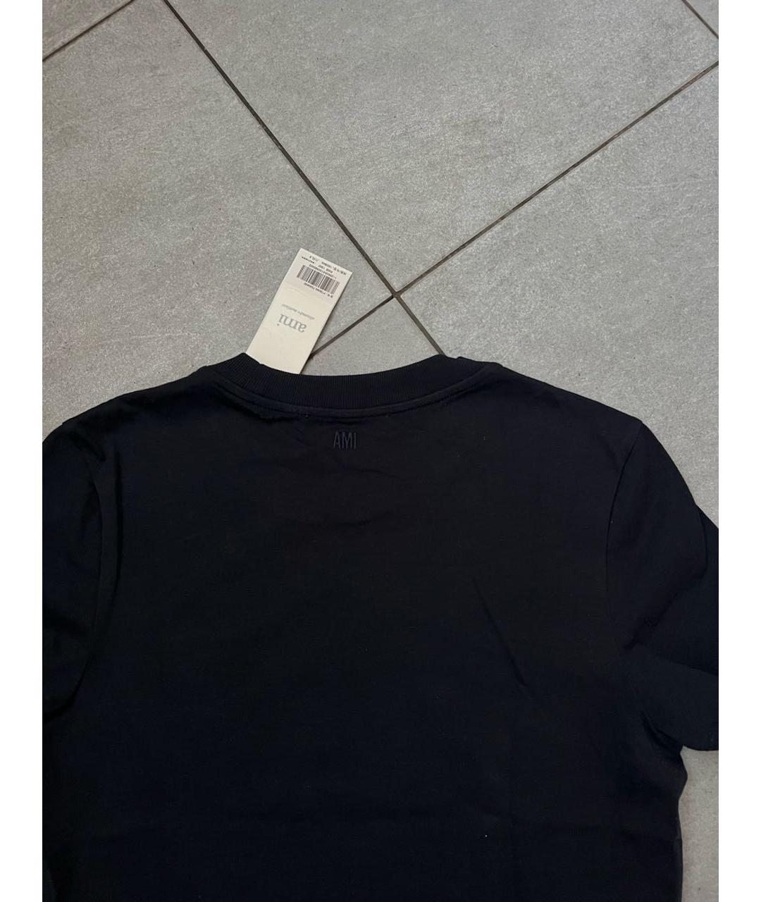 Ami Paris Темно-синяя хлопковая футболка, фото 2