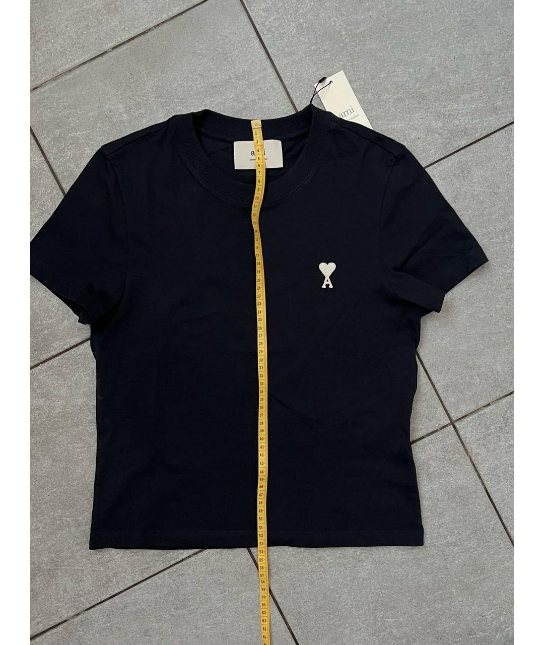 Ami Paris Темно-синяя хлопковая футболка, фото 6