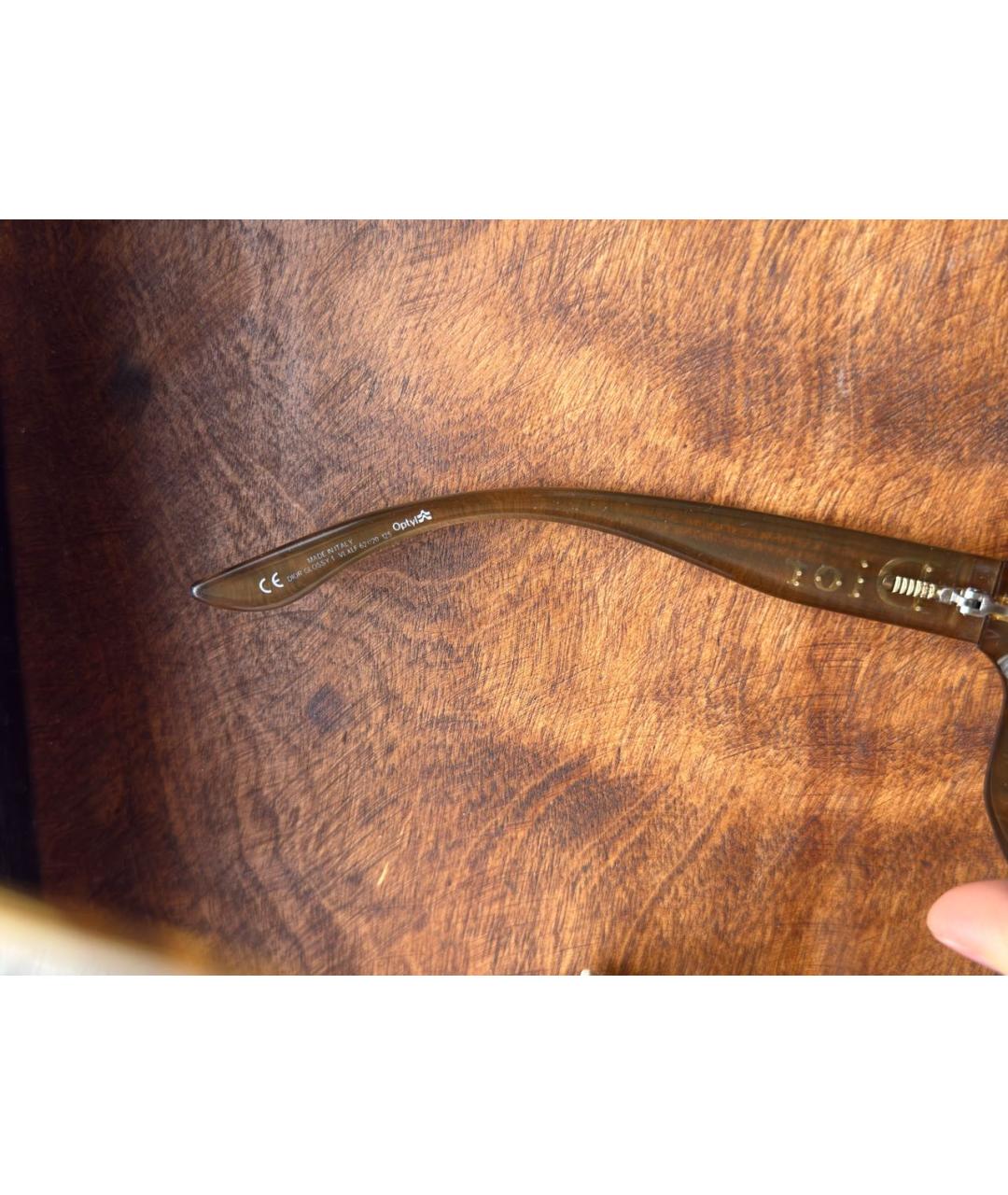 CHRISTIAN DIOR Коричневые пластиковые солнцезащитные очки, фото 5