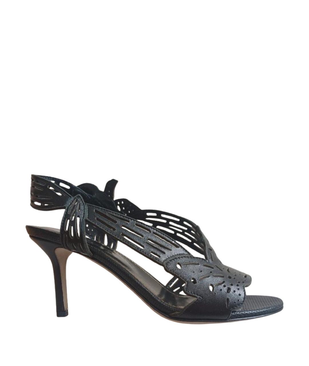 SERGIO ROSSI Черные кожаные босоножки, фото 1