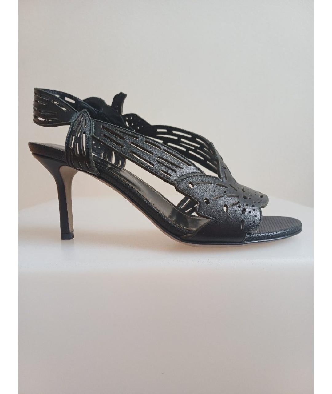 SERGIO ROSSI Черные кожаные босоножки, фото 10