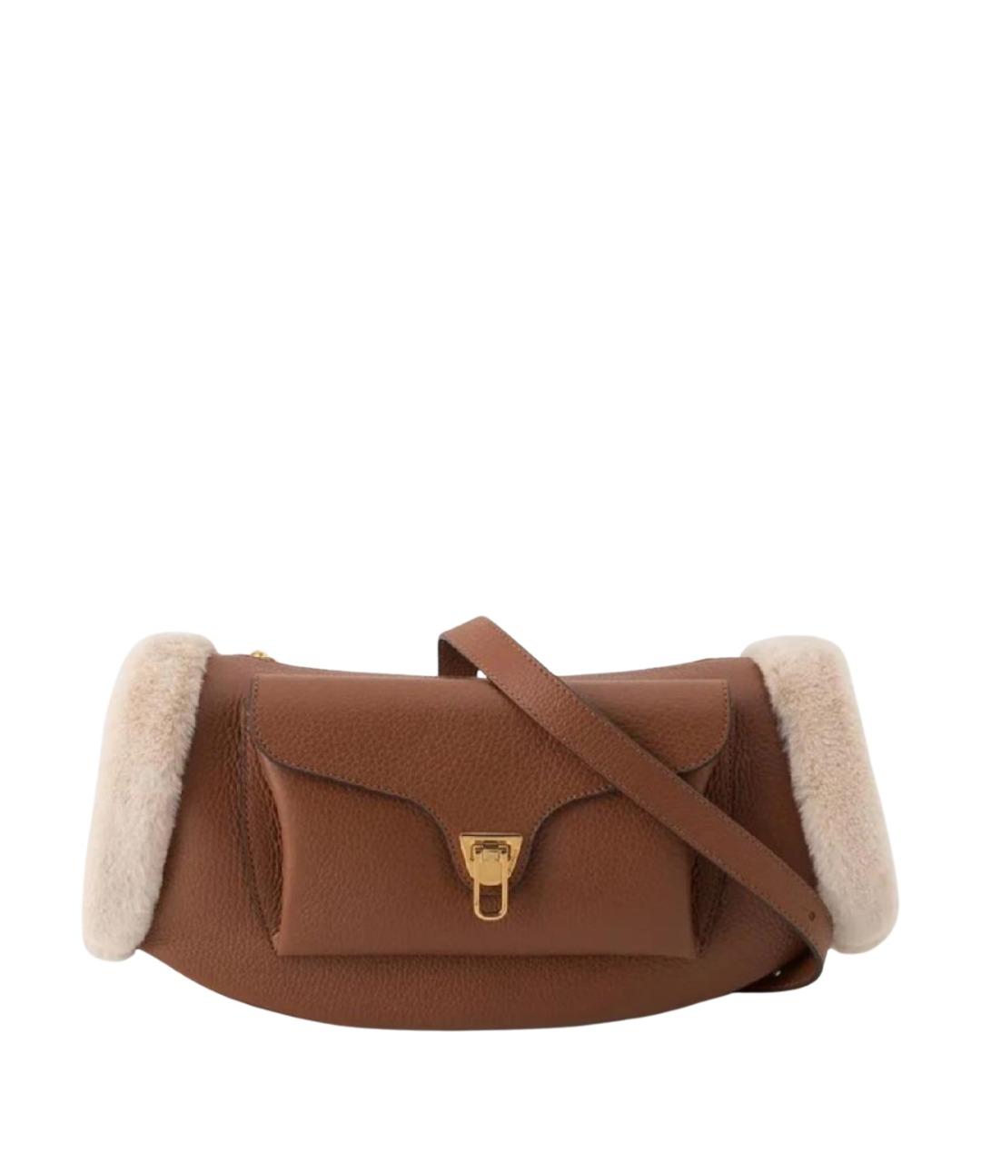 COCCINELLE Коричневая кожаная сумка через плечо, фото 1