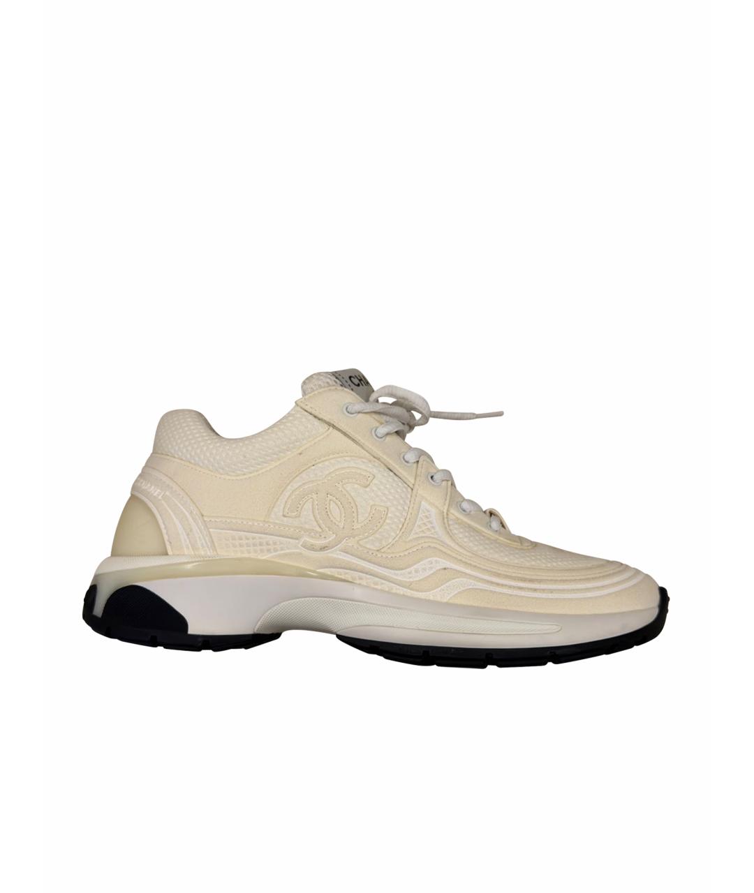 CHANEL Белые кожаные кроссовки, фото 5