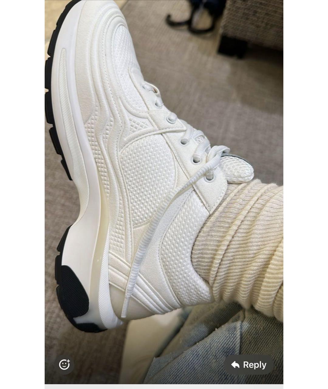 CHANEL Белые кожаные кроссовки, фото 7