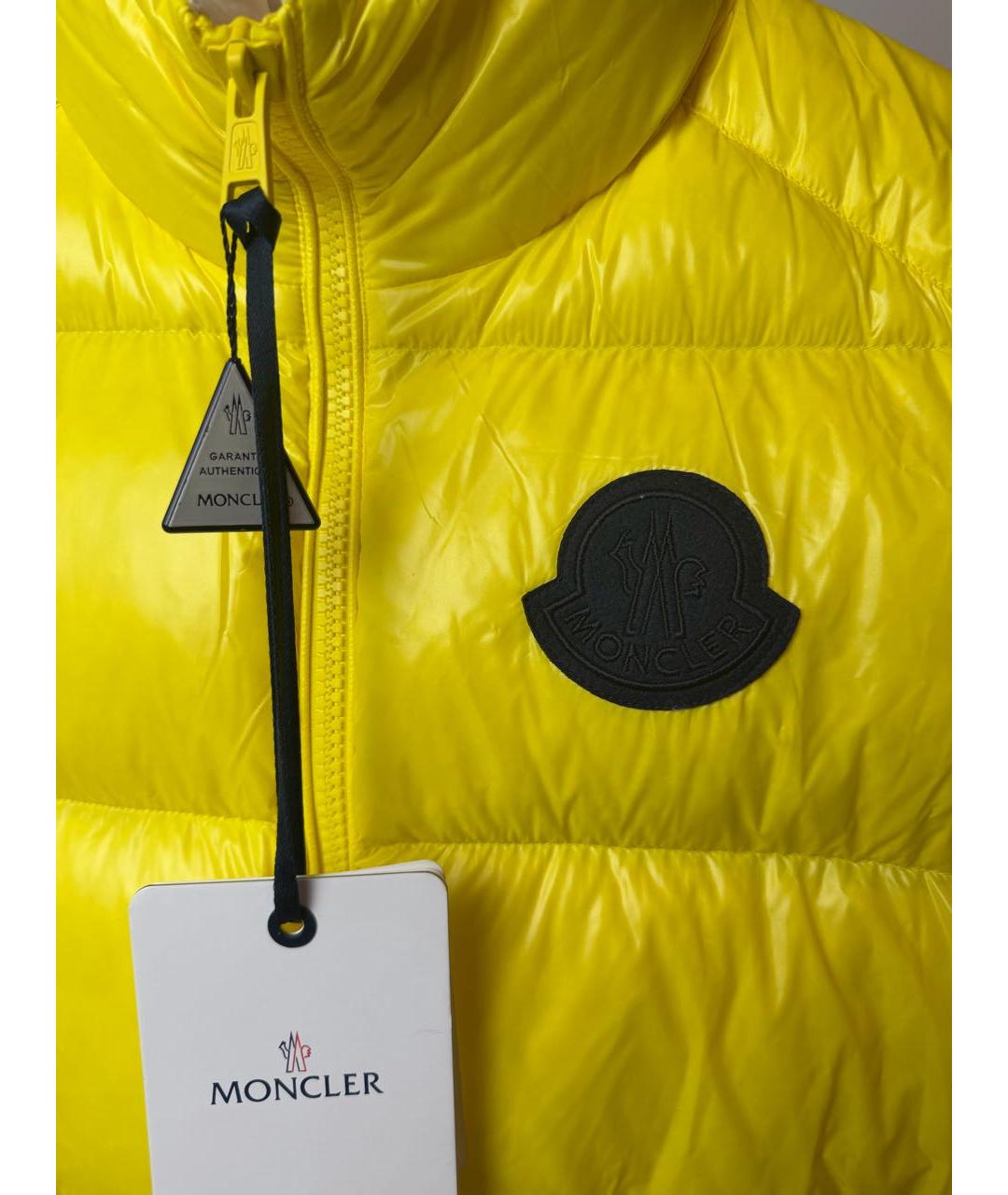 MONCLER Желтый полиамидовый жилет, фото 2