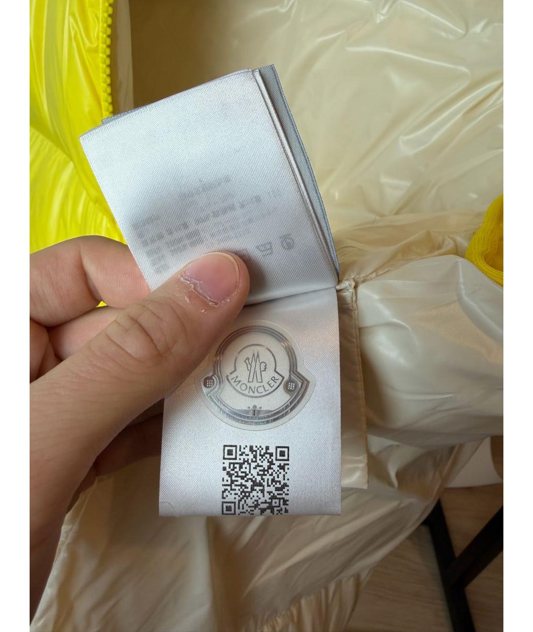 MONCLER Желтый полиамидовый жилет, фото 6