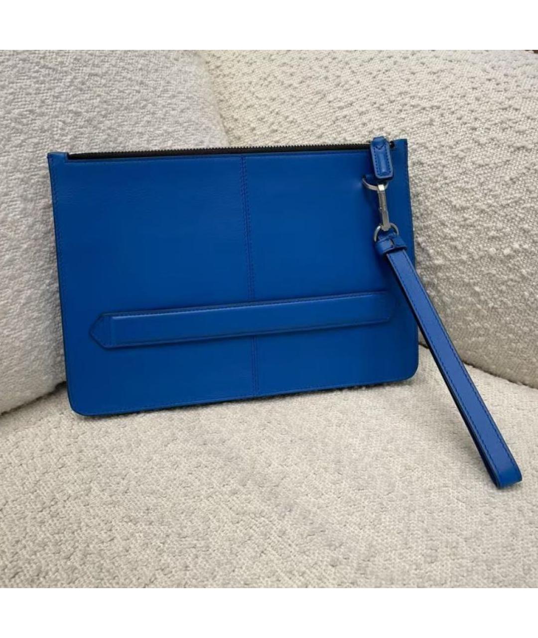 MONTBLANC Темно-синяя кожаная барсетка, фото 3