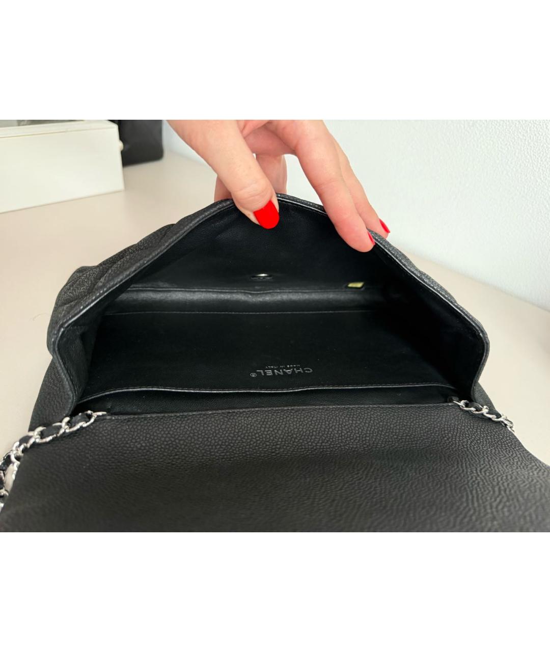 CHANEL Черная кожаная сумка через плечо, фото 4
