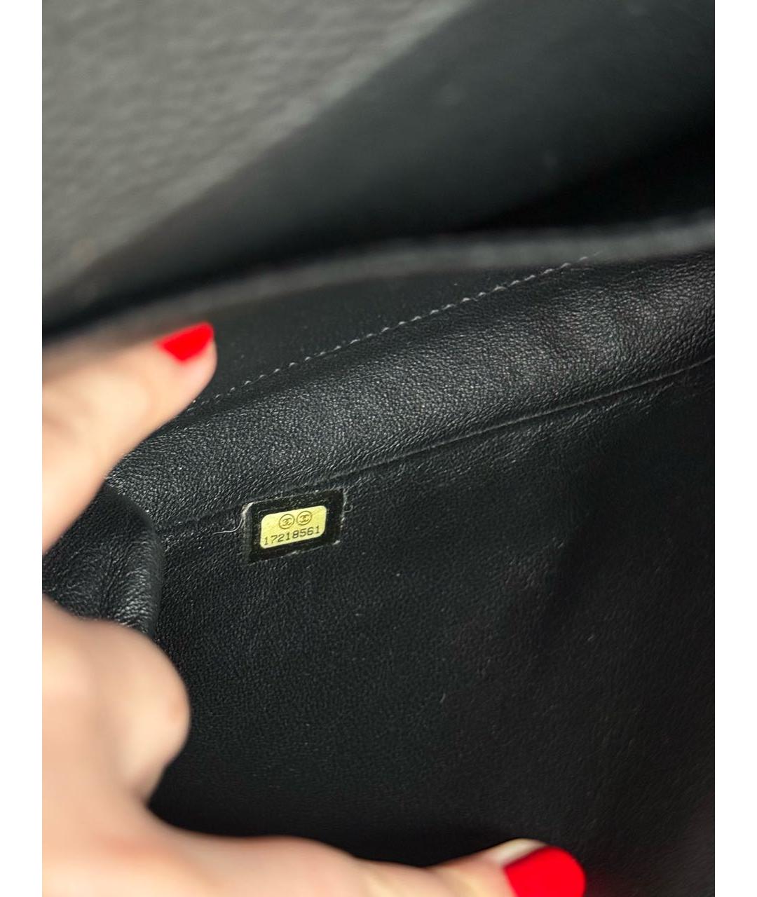 CHANEL Черная кожаная сумка через плечо, фото 8