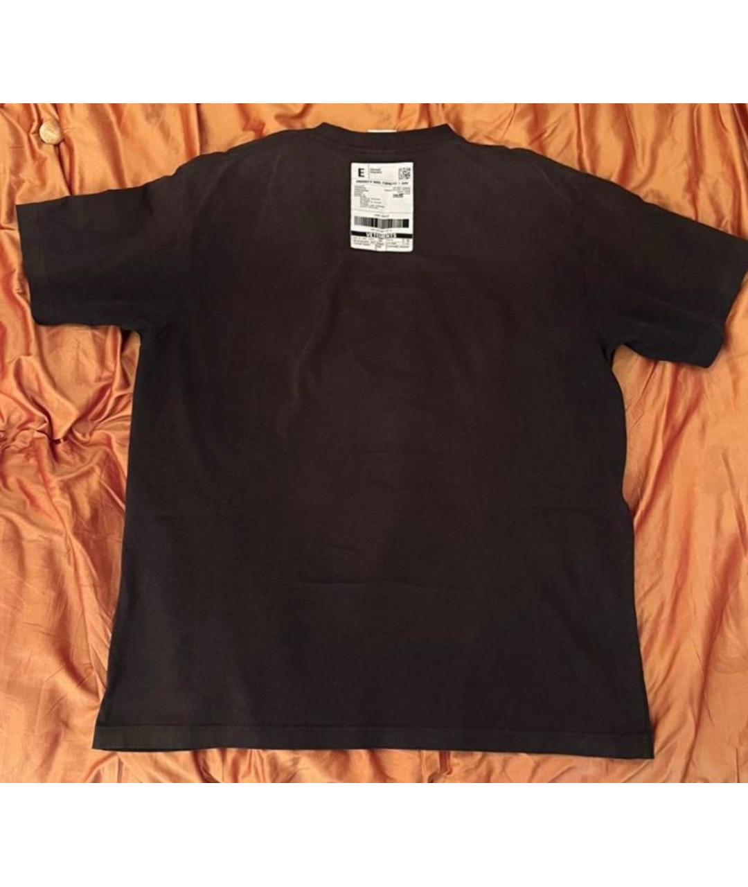 VETEMENTS Черная хлопковая футболка, фото 2
