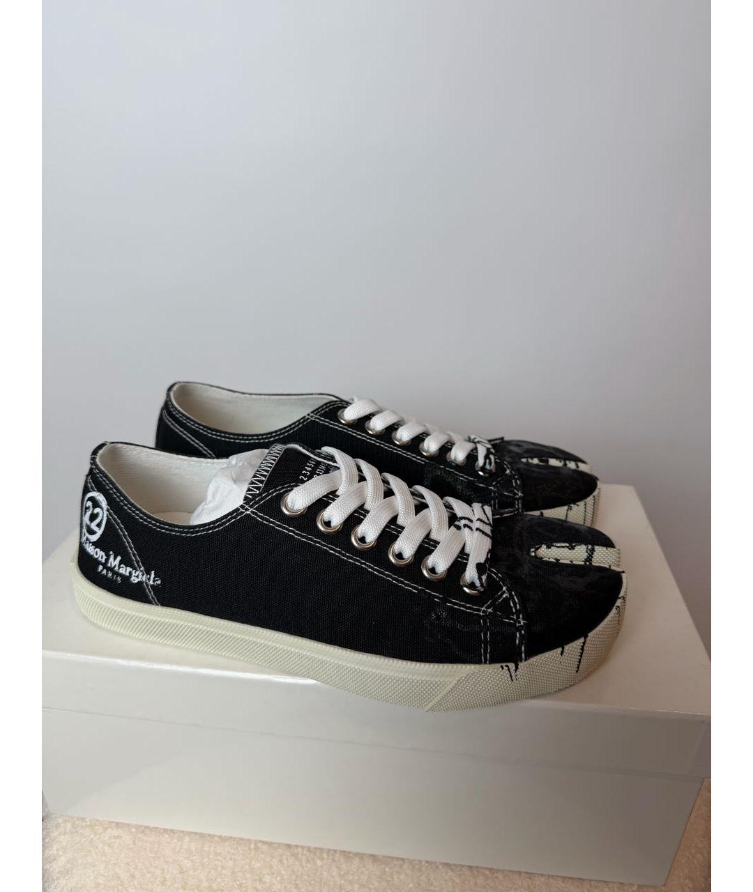 MAISON MARGIELA Черные текстильные кеды, фото 2
