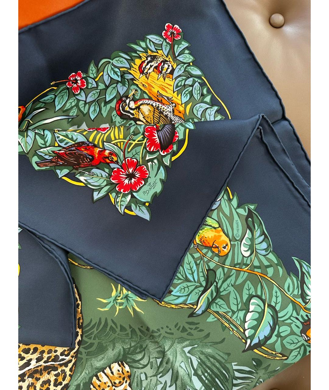 HERMES Мульти шелковый платок, фото 5