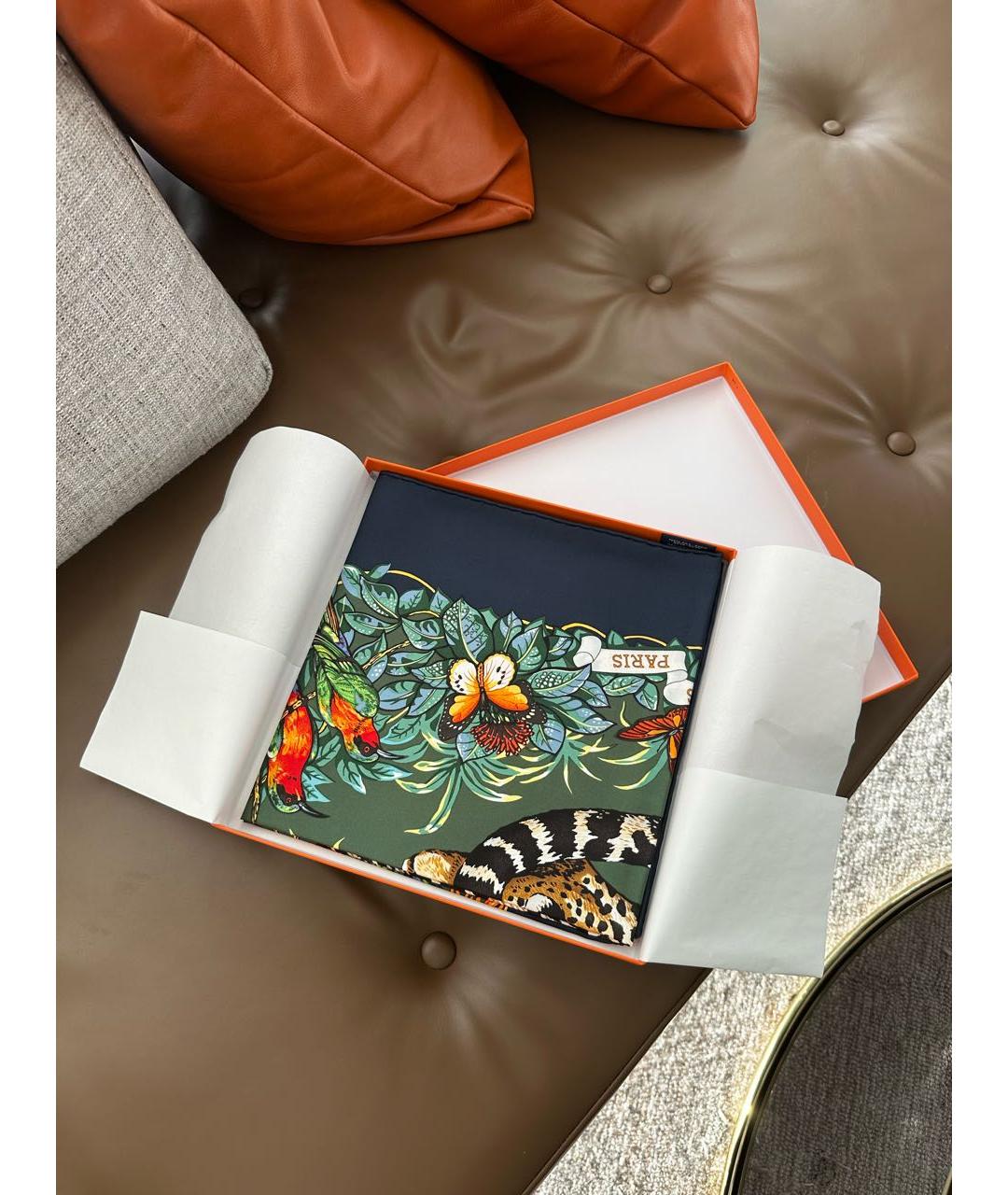 HERMES Мульти шелковый платок, фото 8