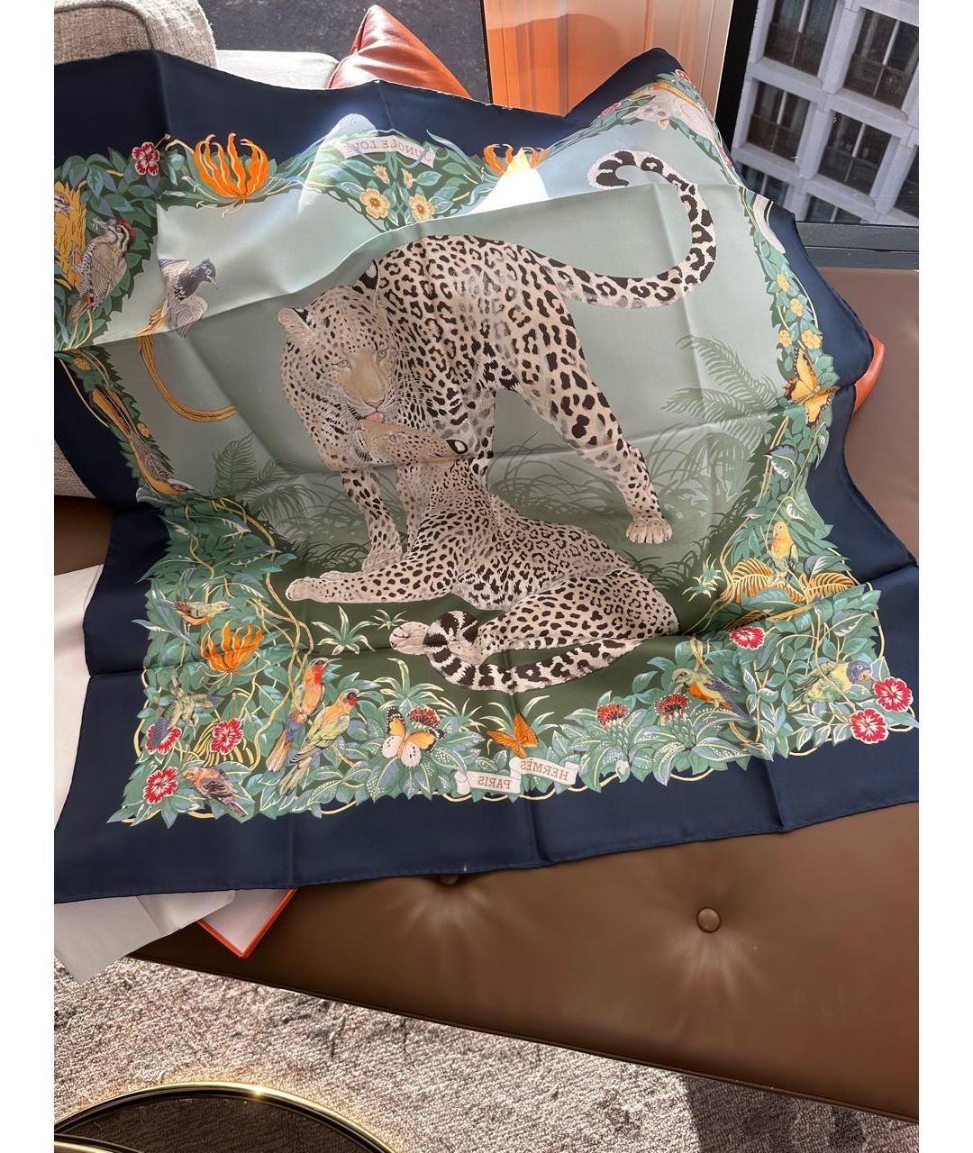 HERMES Мульти шелковый платок, фото 4