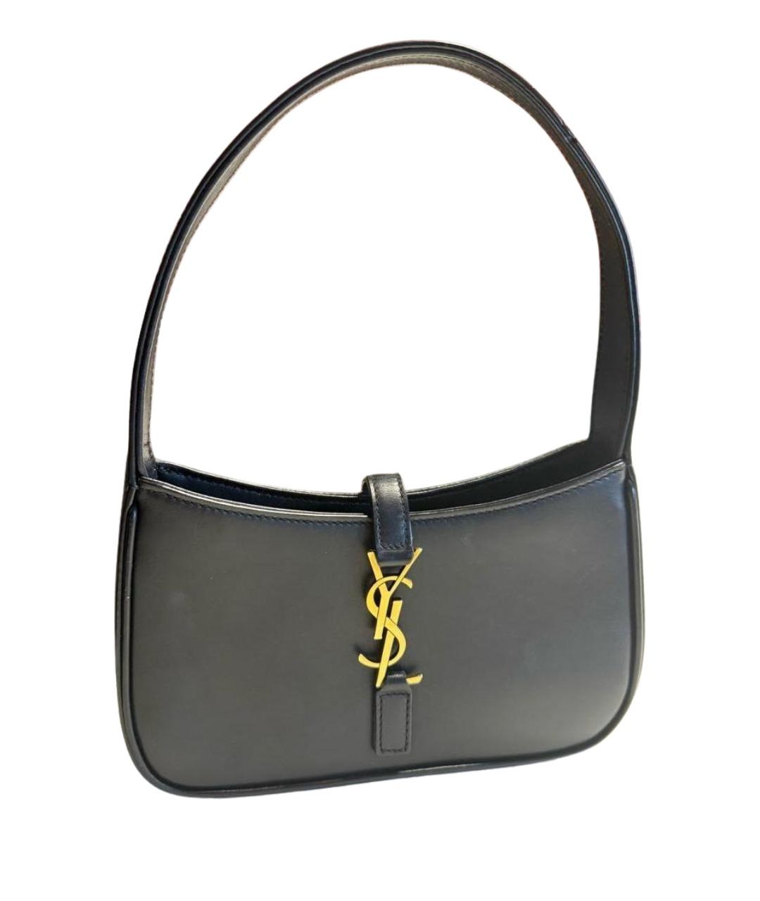 SAINT LAURENT Черная кожаная сумка с короткими ручками, фото 1