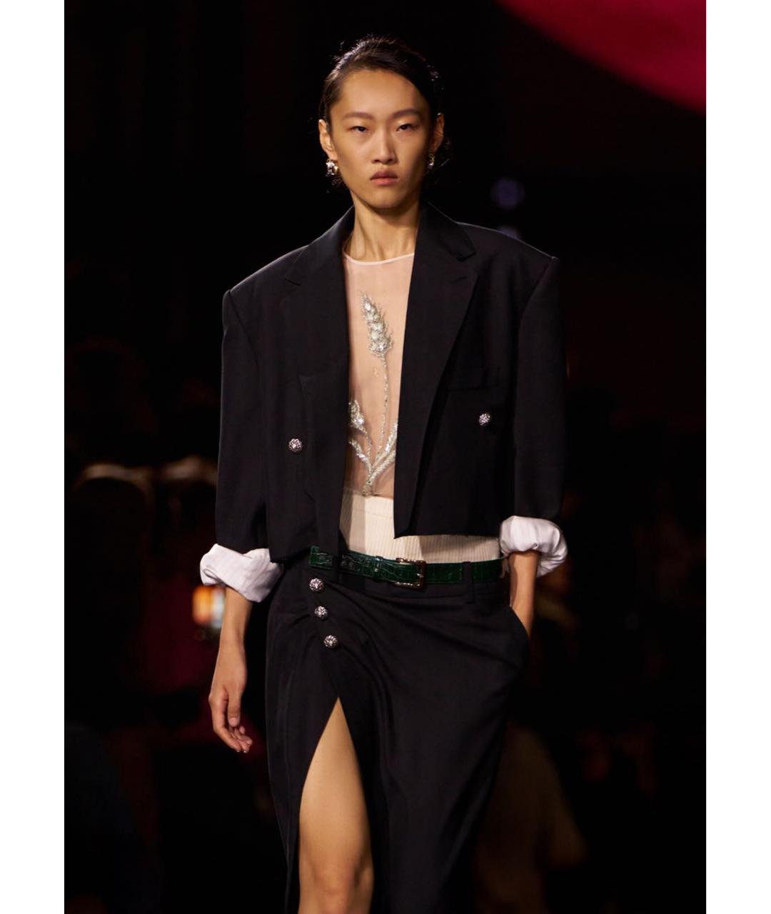 CHANEL Черный шелковый жакет/пиджак, фото 4