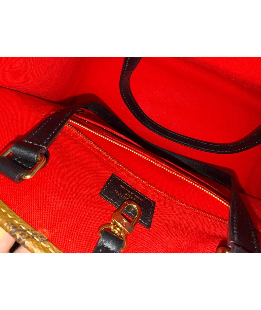 LOUIS VUITTON Коричневая кожаная сумка тоут, фото 5