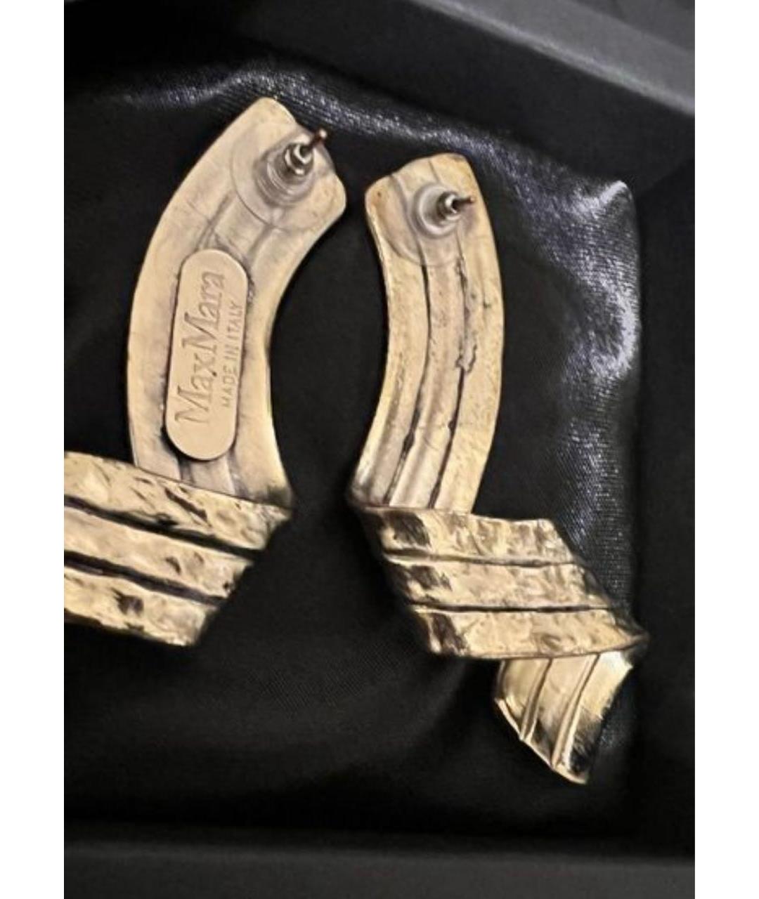 MAX MARA Золотые металлические серьги, фото 2