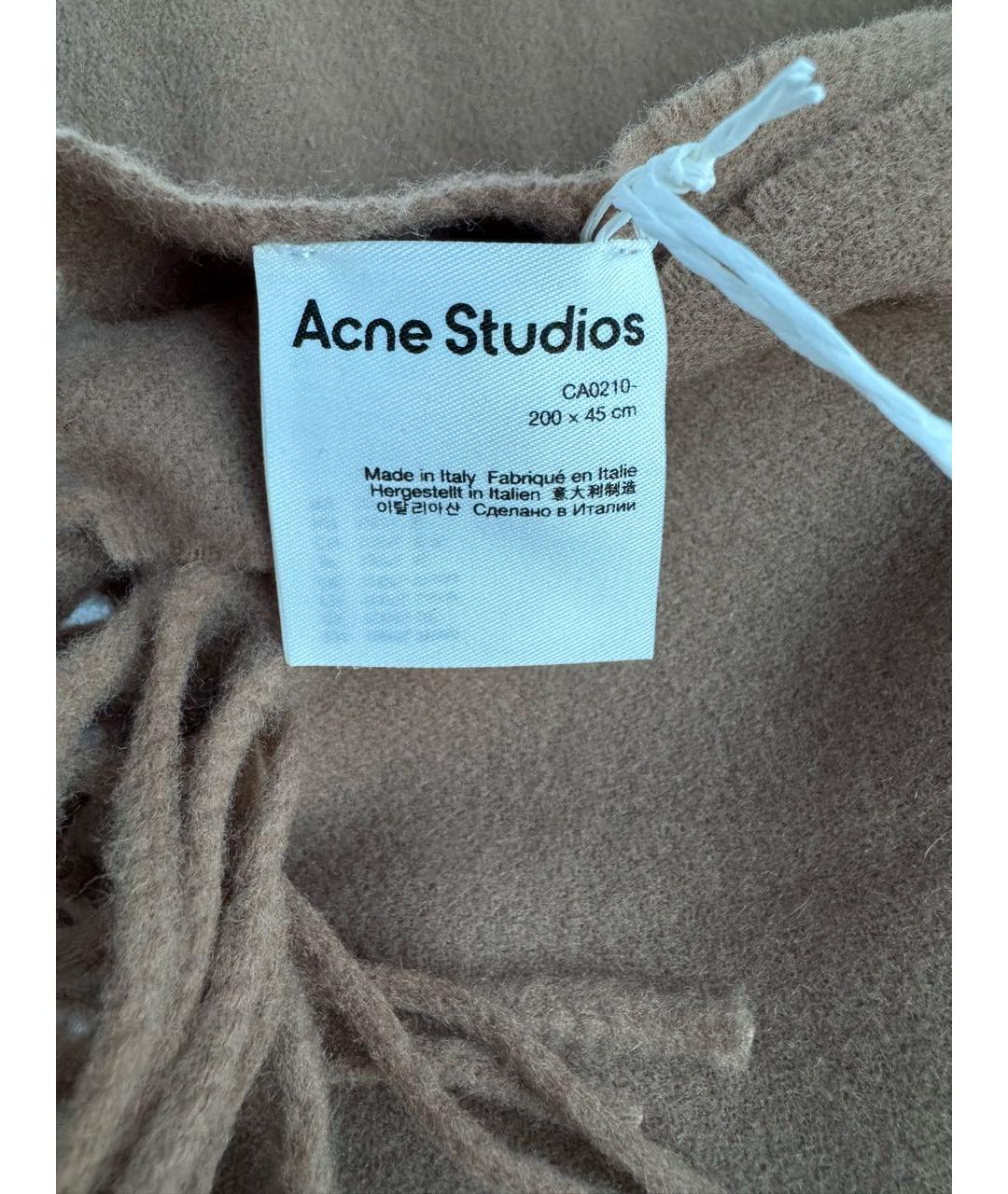 ACNE STUDIOS Бежевый шерстяной шарф, фото 4