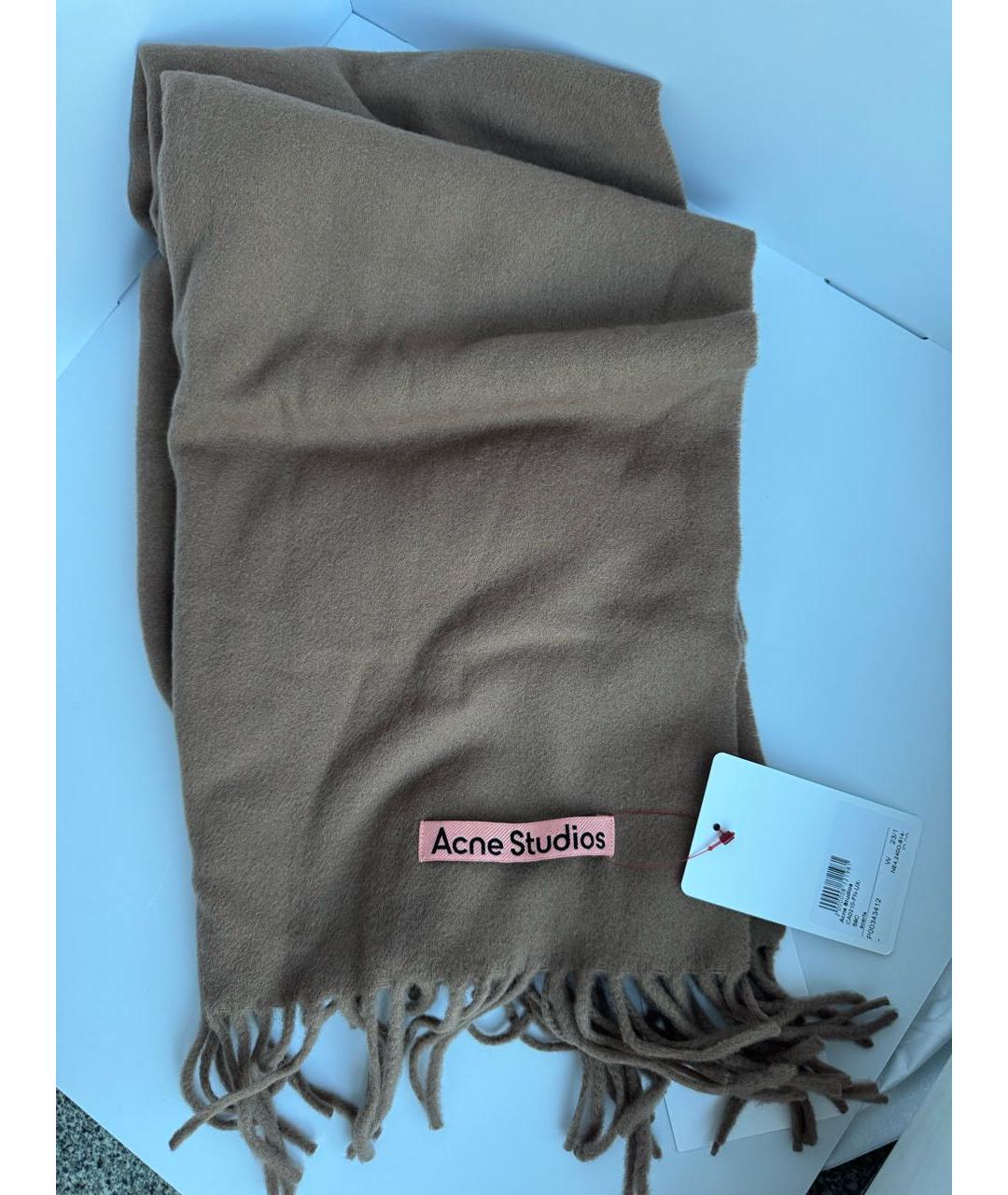 ACNE STUDIOS Бежевый шерстяной шарф, фото 2