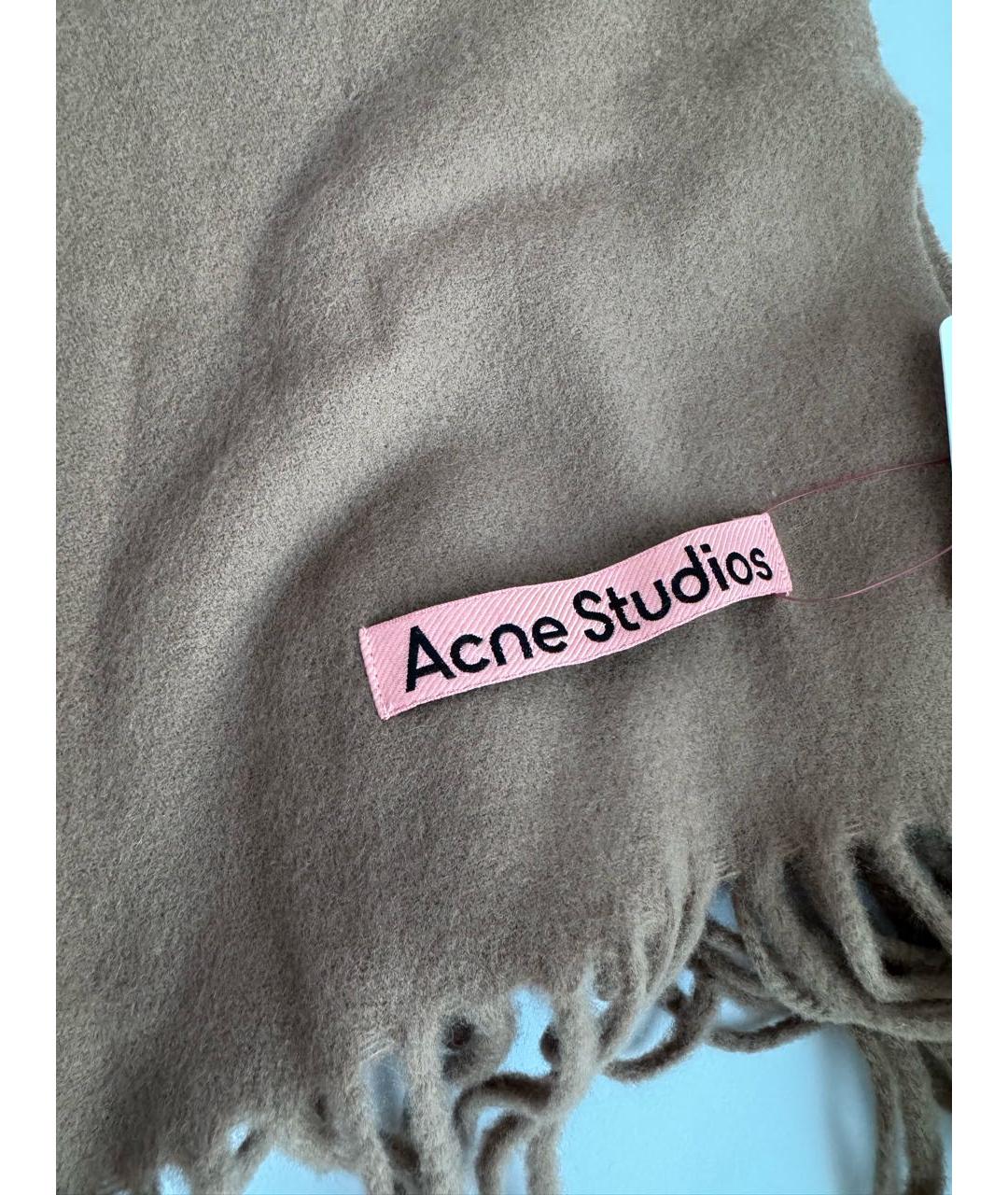 ACNE STUDIOS Бежевый шерстяной шарф, фото 3