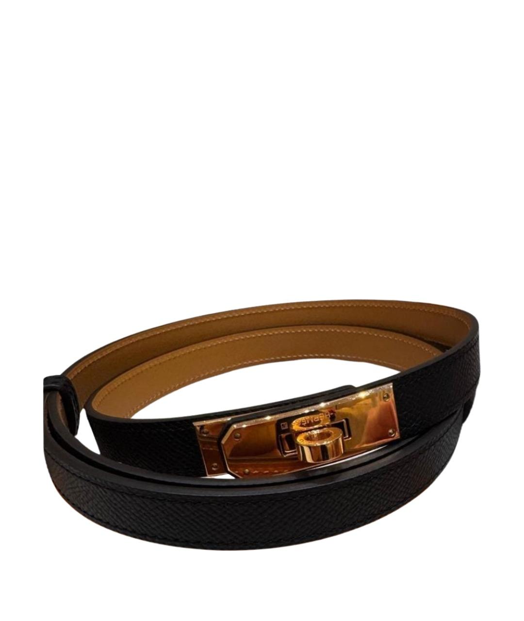 HERMES Черный кожаный ремень, фото 1