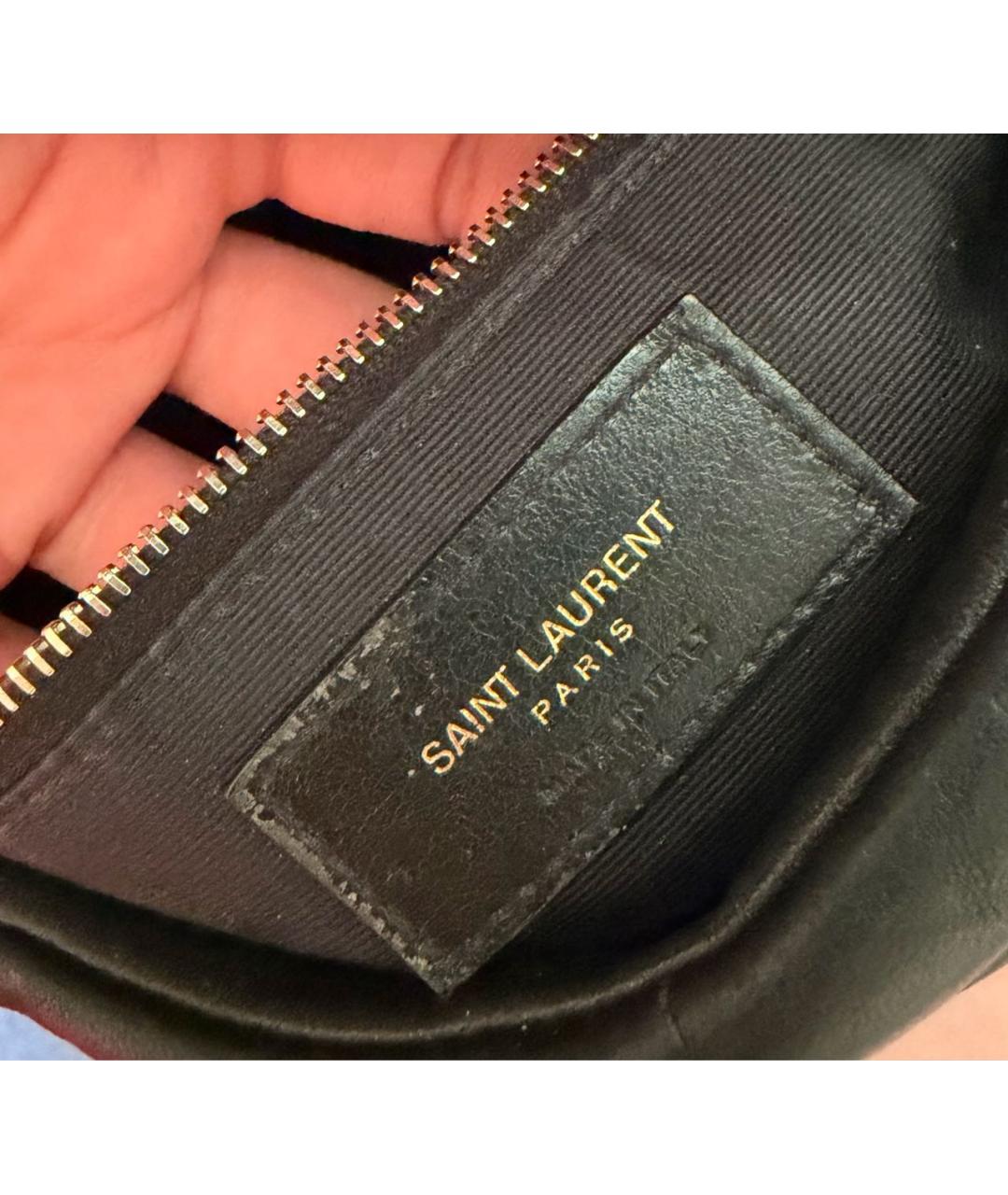 SAINT LAURENT Черная кожаная сумка через плечо, фото 6
