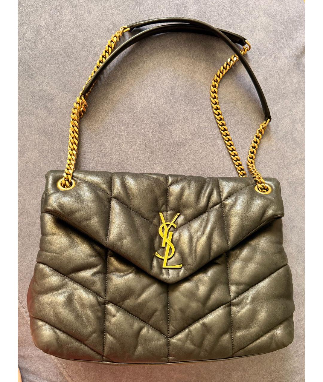 SAINT LAURENT Черная кожаная сумка через плечо, фото 9