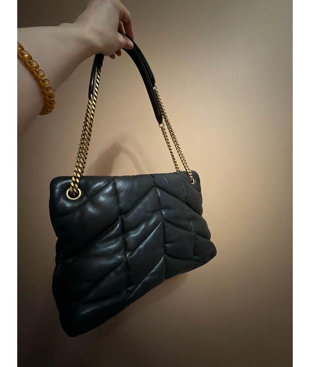 SAINT LAURENT Черная кожаная сумка через плечо, фото 3