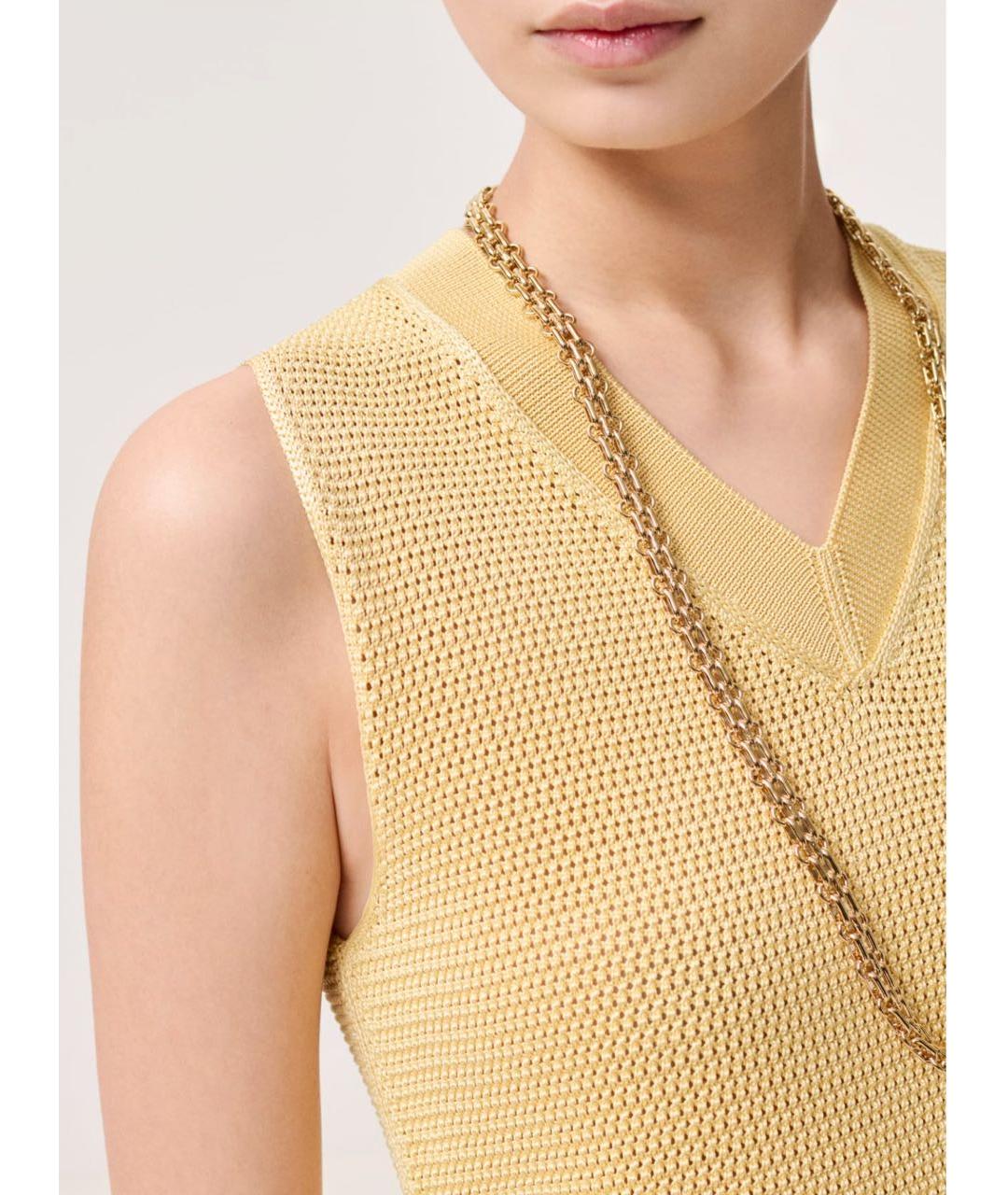 CHANEL Горчичная шелковая жилетка, фото 3