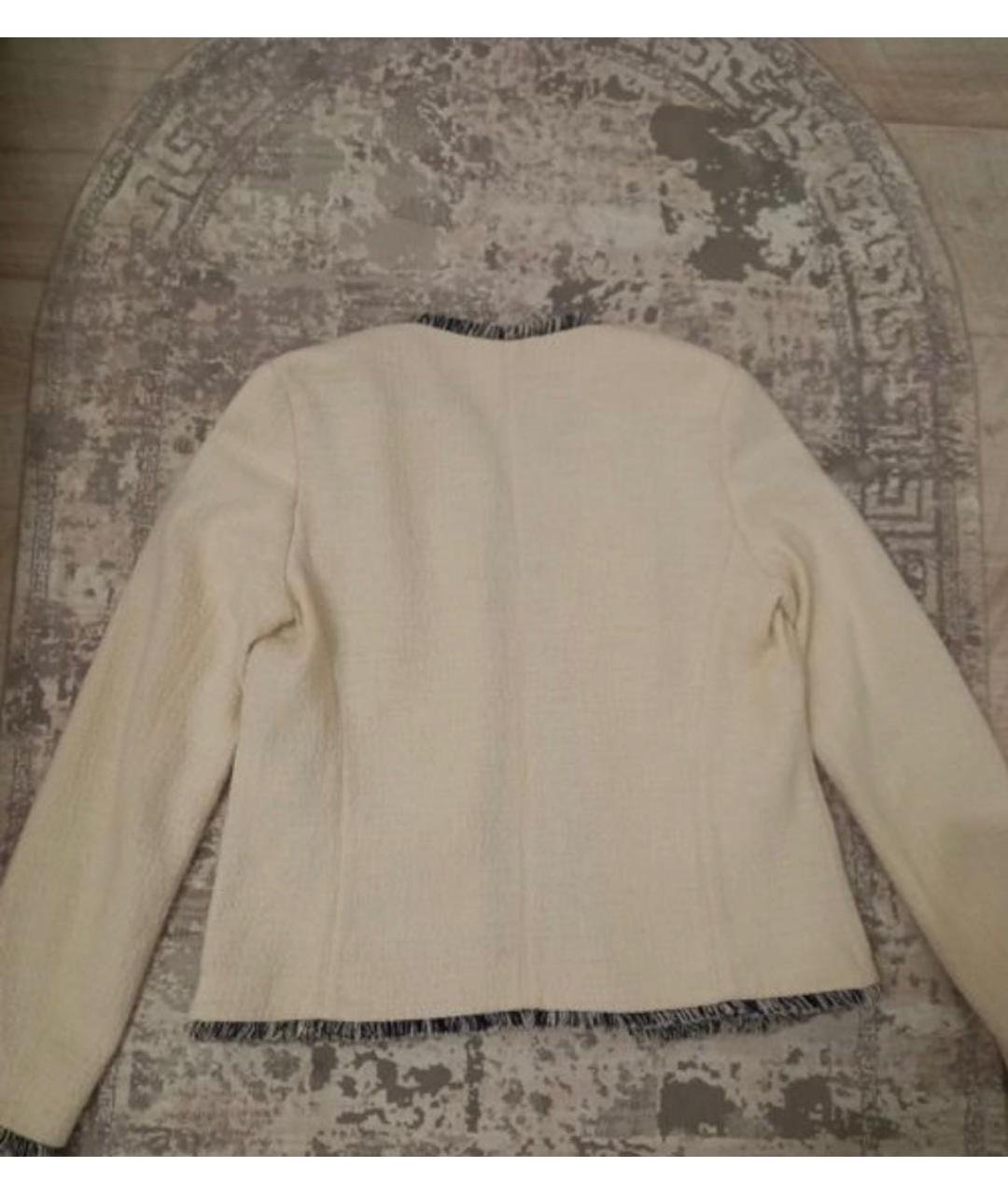 WEEKEND MAX MARA Белый хлопковый жакет/пиджак, фото 5