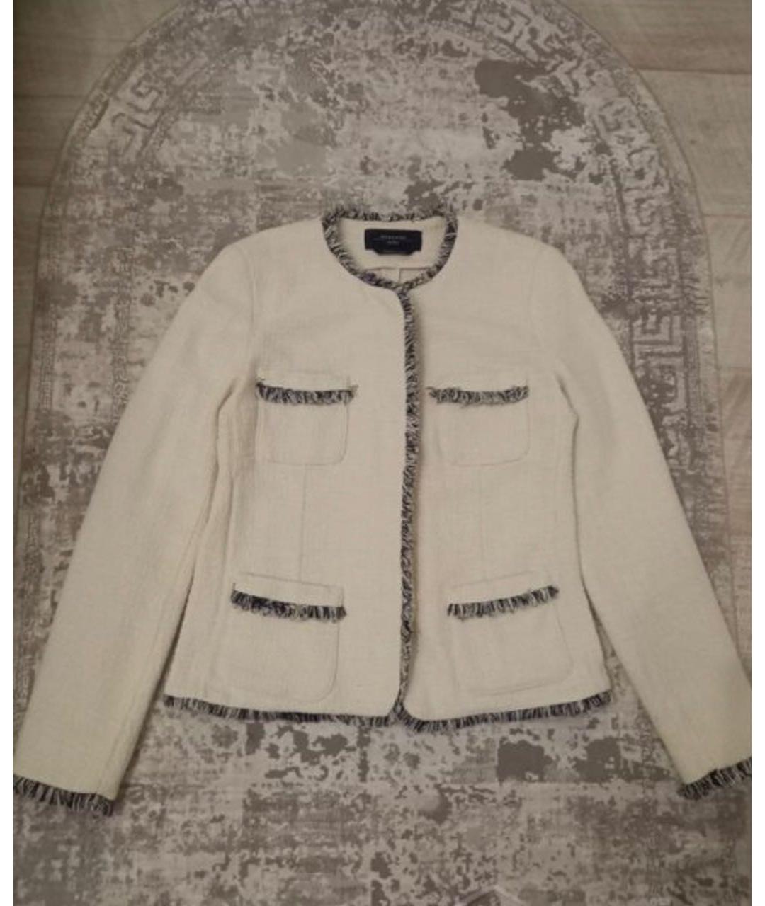 WEEKEND MAX MARA Белый хлопковый жакет/пиджак, фото 6