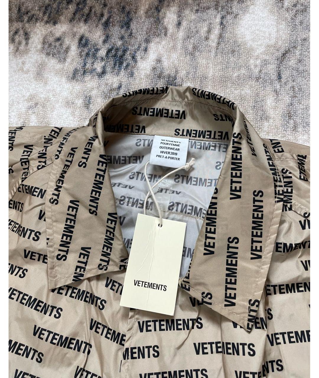 VETEMENTS Бежевый тренч/плащ, фото 2