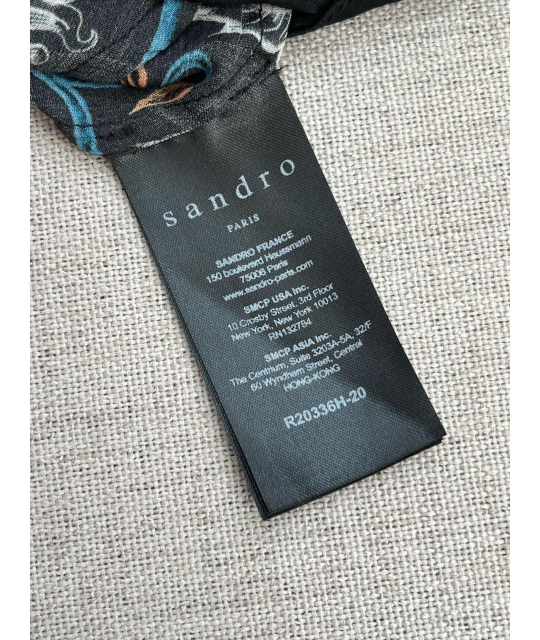 SANDRO Черное полиэстеровое повседневное платье, фото 5