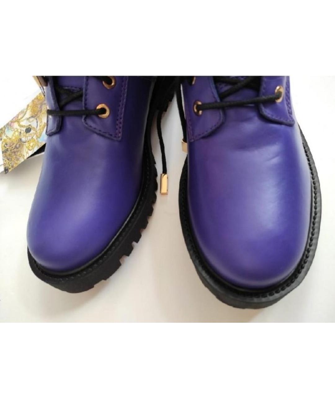 MOSCHINO Фиолетовые кожаные ботинки, фото 7