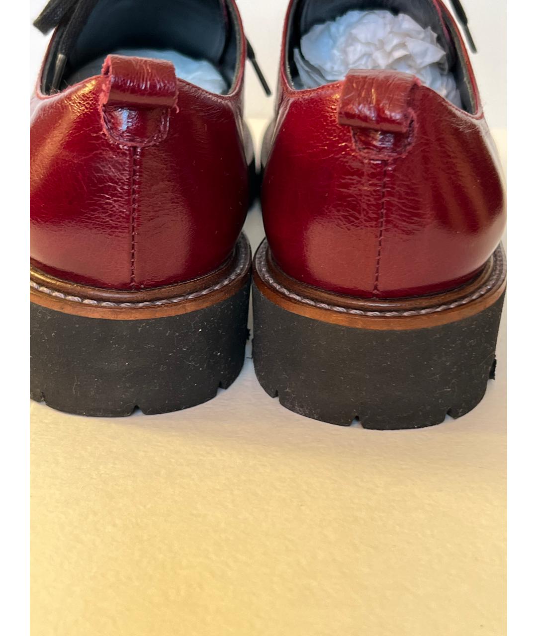 MAX MARA Бордовые кожаные ботинки, фото 4