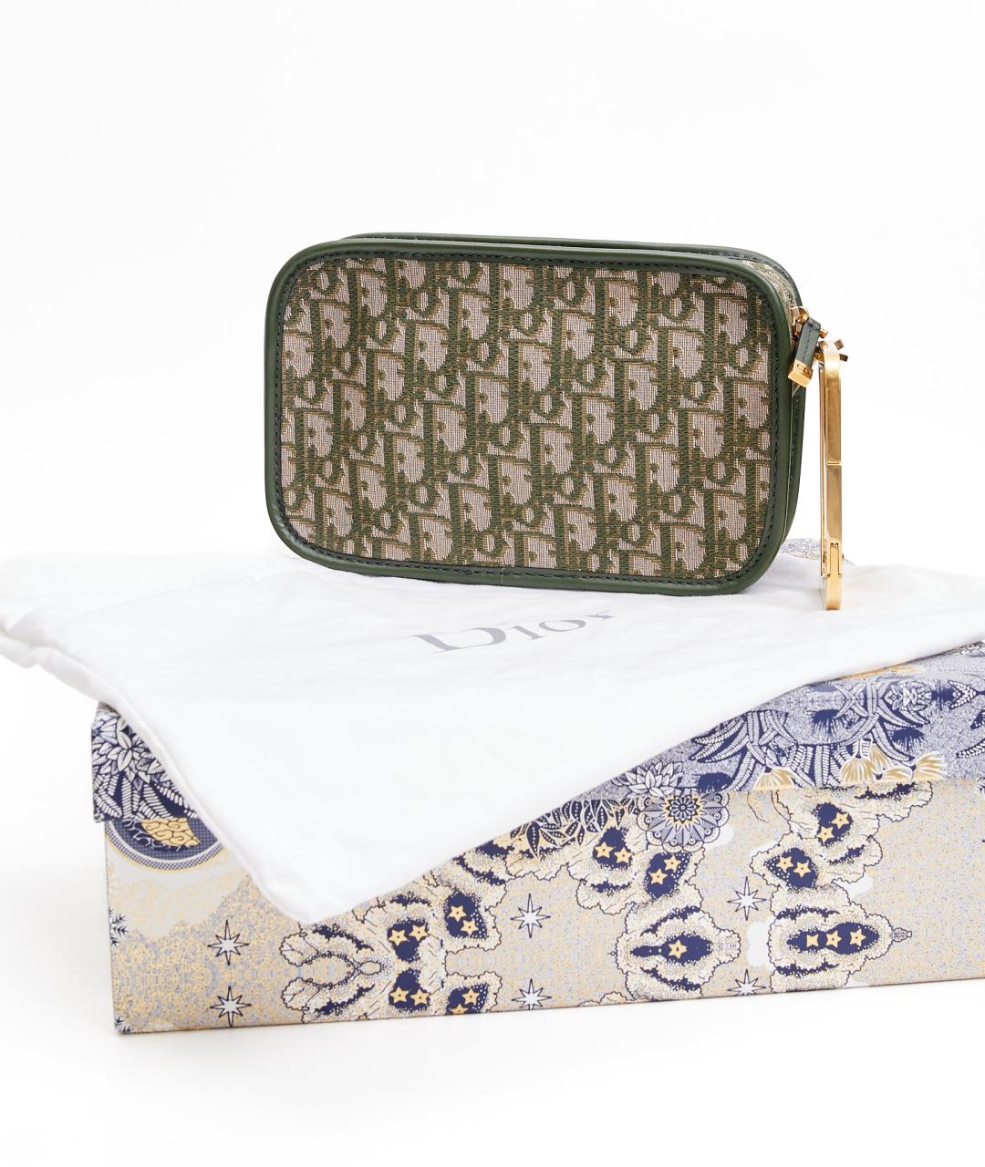 CHRISTIAN DIOR Зеленая тканевая косметичка, фото 7
