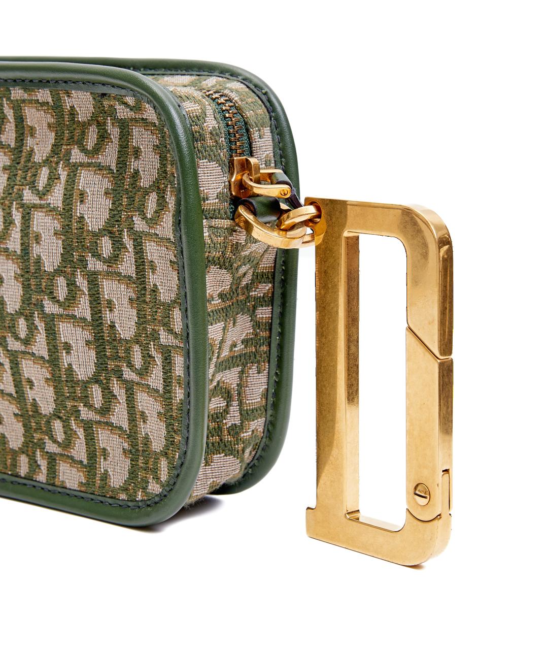 CHRISTIAN DIOR Зеленая тканевая косметичка, фото 4