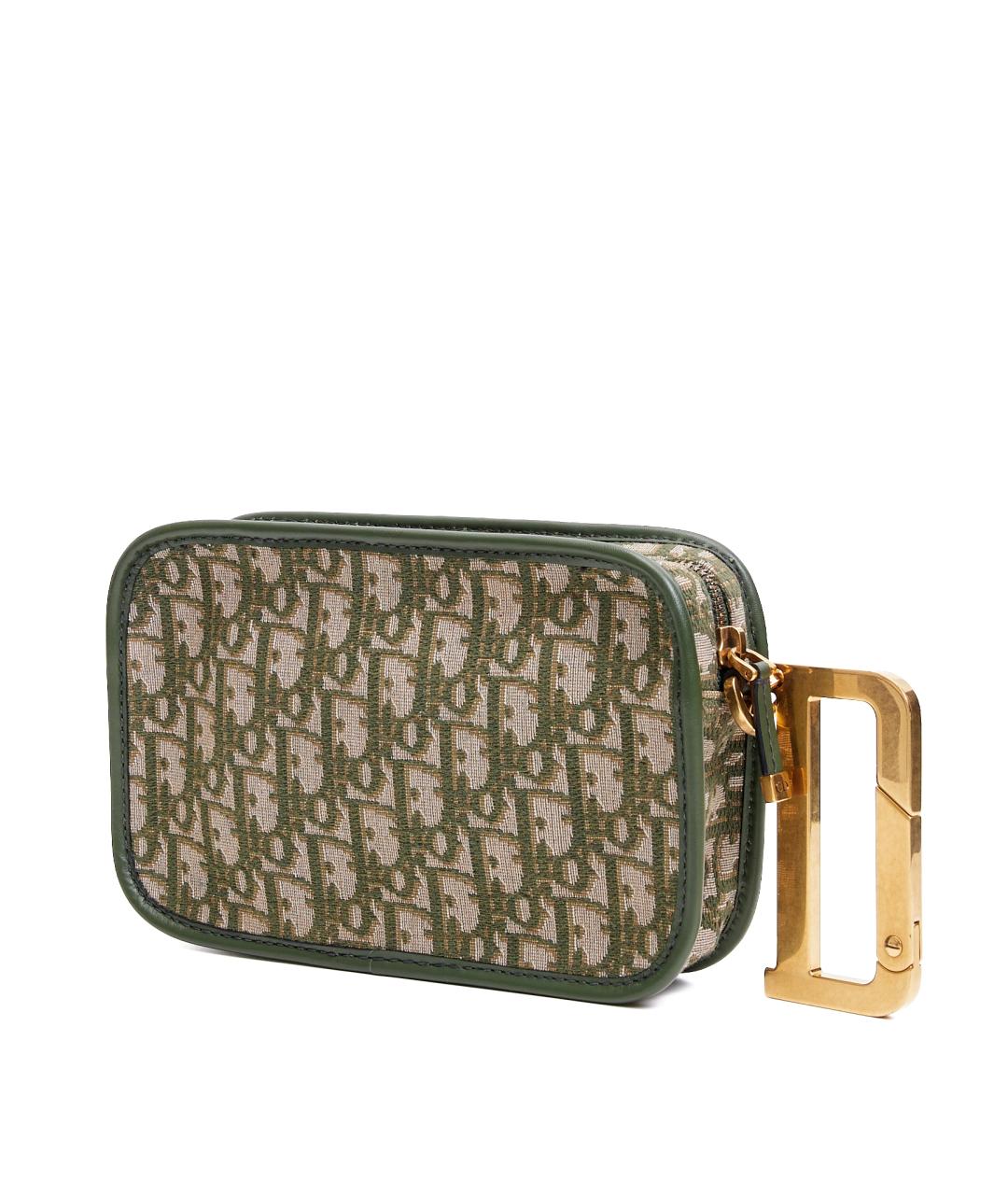 CHRISTIAN DIOR Зеленая тканевая косметичка, фото 2