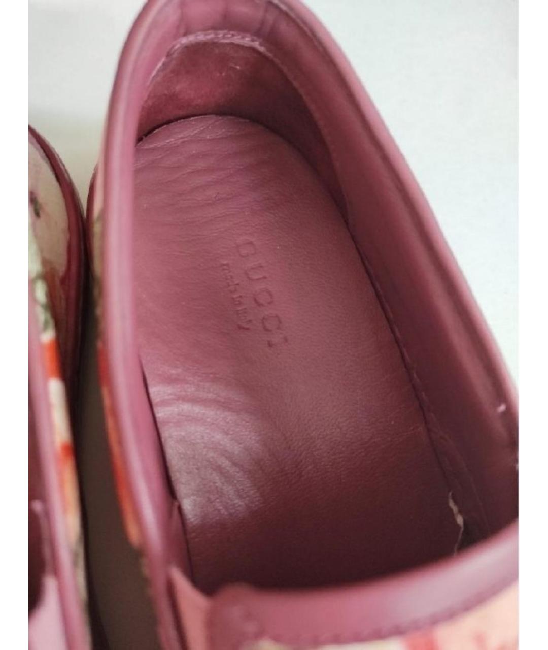 GUCCI Бордовые слипоны, фото 4