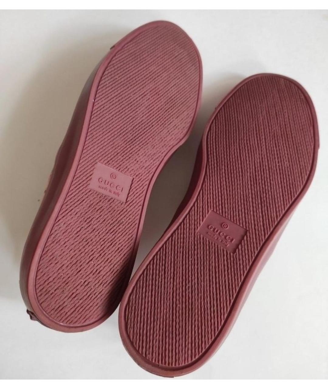 GUCCI Бордовые слипоны, фото 5