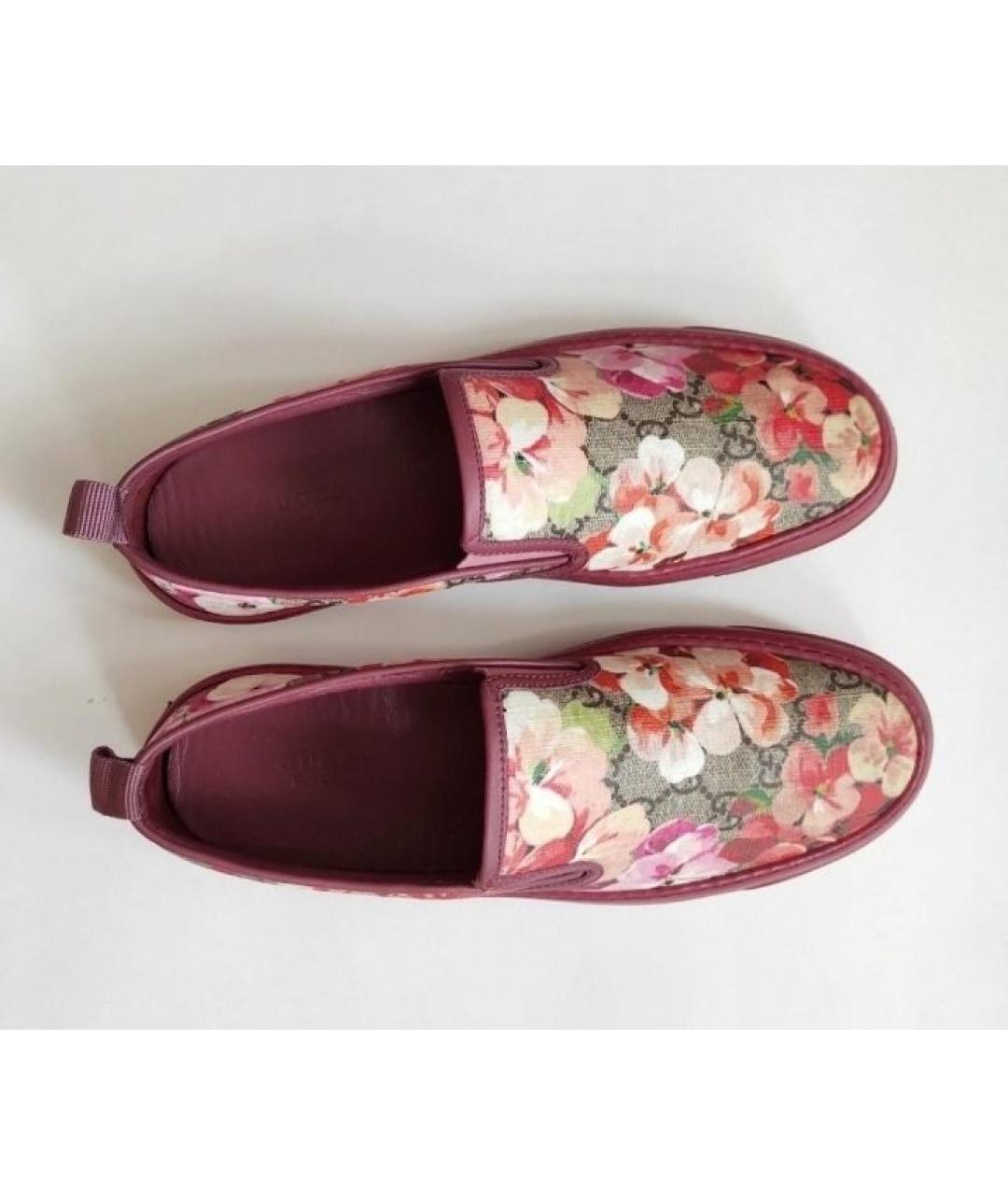 GUCCI Бордовые слипоны, фото 2